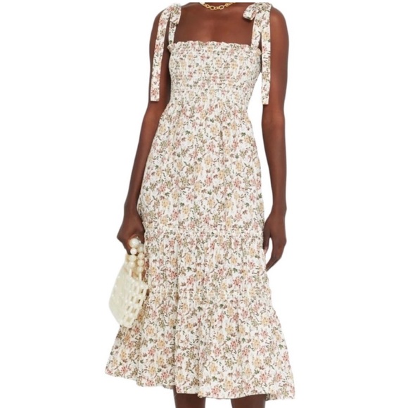 Anthropologie Dresses & Skirts - O.P.T One Pretty Time Cara Midi Dress Harvest Floral Cream Smocked